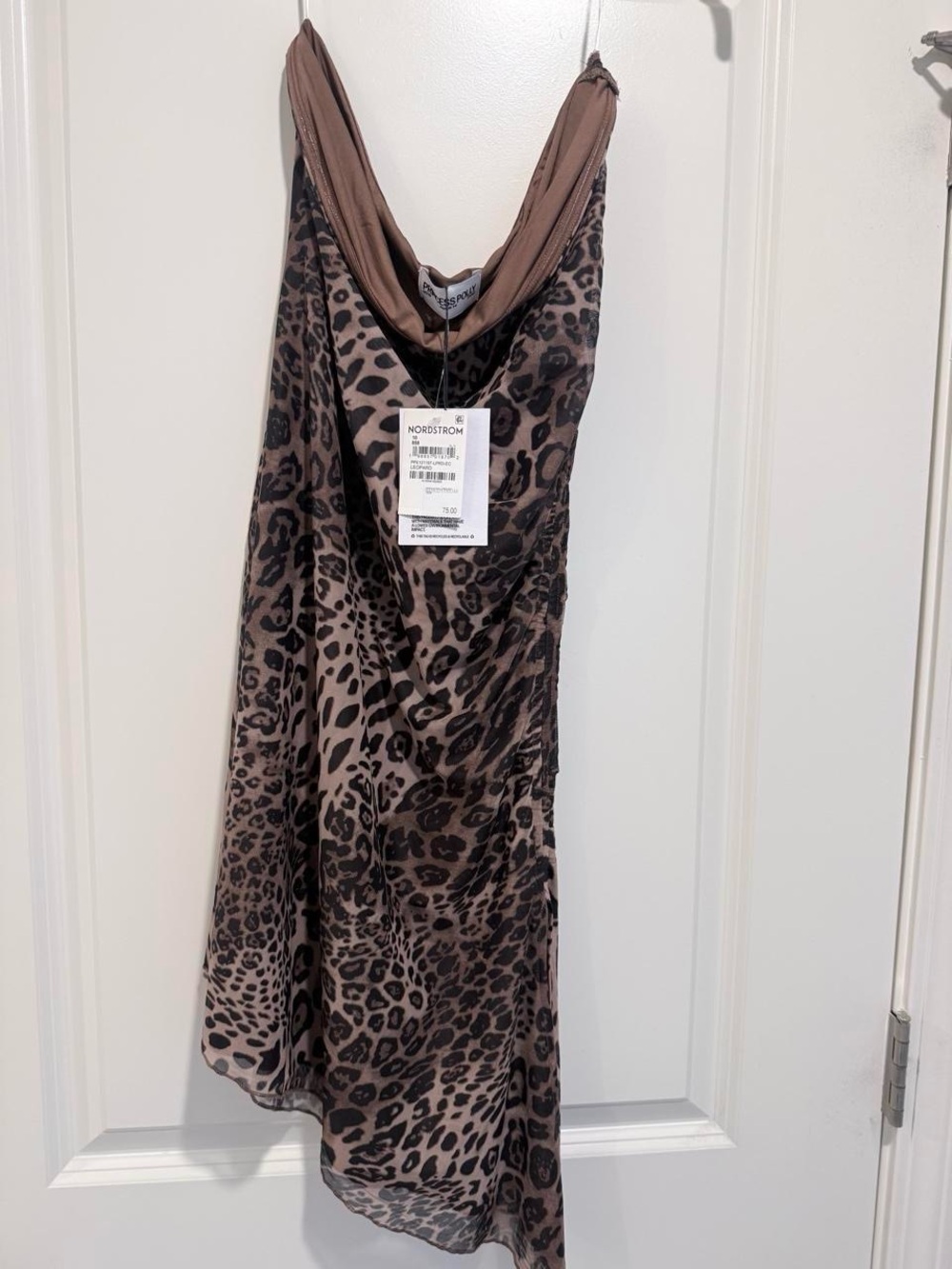 Princess Polly Brown Leopard Asymmetrical Slip Dress